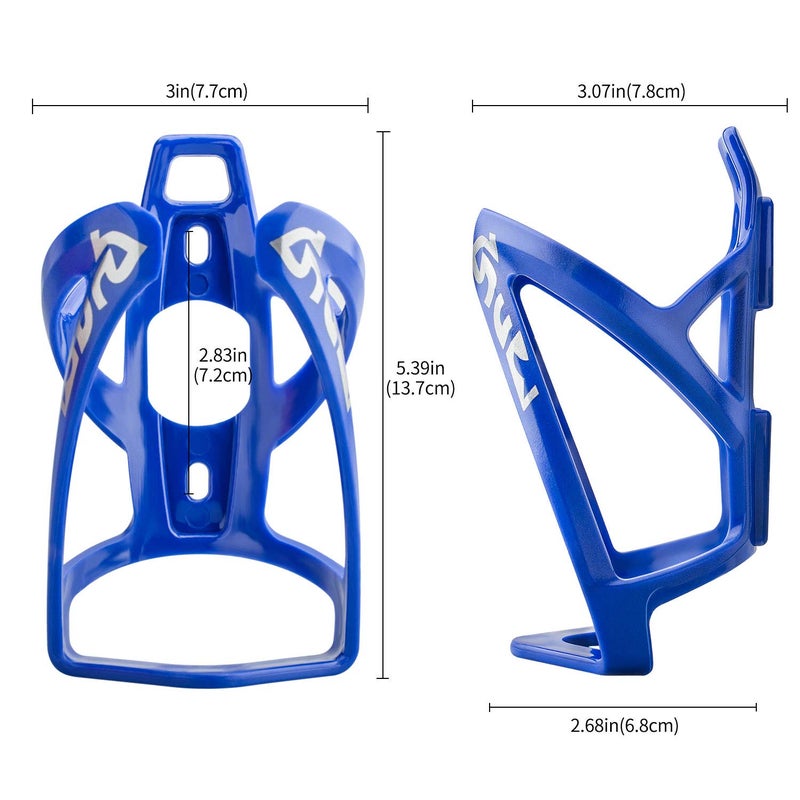 Suruid Bike Water Bottle Cage, Universal Drink Holder, Durable Ultralight Plastic Bottle Holder for Cycling, 2 Pack - Blue - Image 2