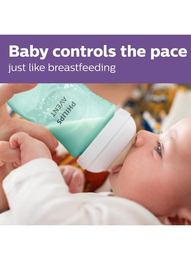 Avent زجاجة حليب طبيعية من فيليبس أفيت مع حلمة استجابة طبيعية، مجموعة هدايا للأطفال باللون الأزرق، SCD837/02 - Image 2