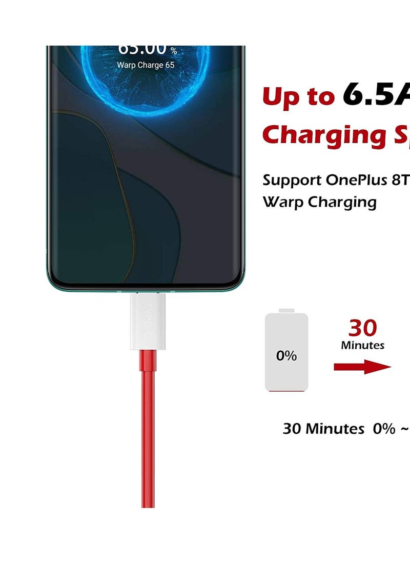 Generic - Type C to Type C Warp Charging Cable Compatible with OnePlus 8T 9 9R 9RT 9Pro 10  10R  11 11R , USB C-to-C Warp Charging Cable - Image 1