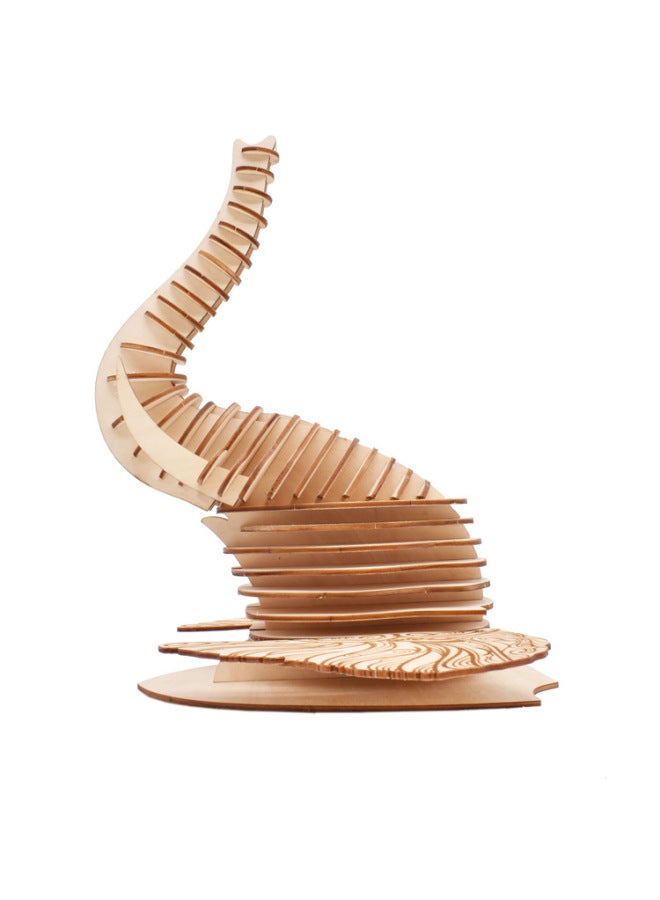 Direct Color Boxed Animal Model DIY Three-dimensional Wooden 3D Laser Puzzle Puzzle Puzzle Toy-Color:XI-G002 Elephant Head - Image 2