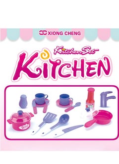 XIONG CHENG مجموعة ألعاب المطبخ للأطفال مع الضوء والصوت للأولاد والبنات  - Image 3