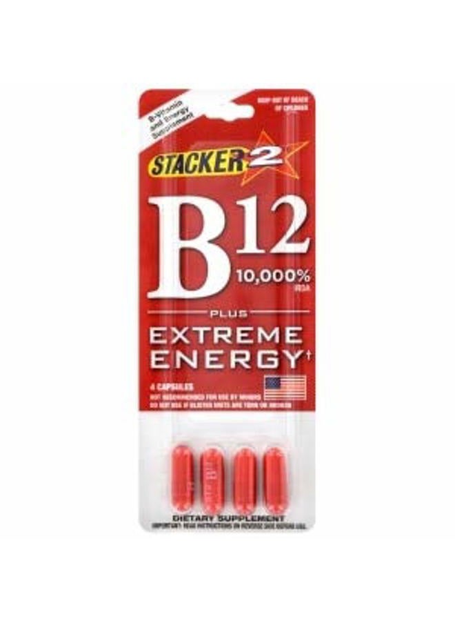 STACKER 2 NEW! FACTORY SEALED B12 Blister PacksBy Extreme Energy 12 Capsules 10,000 rda - Image 2