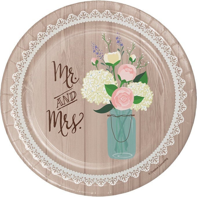 8 COUNT STURDY STYLE PAPER DESSERT PLATES 7 RUSTIC WEDDING