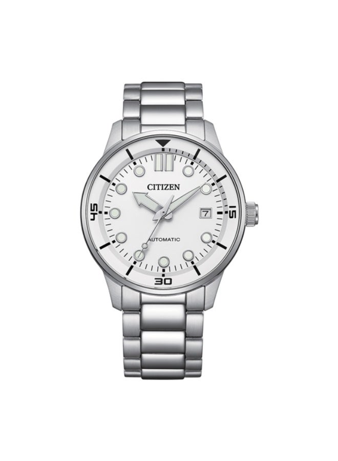 سيتيزن ساعة رجالية أوتوماتيكية من سيتيزن، موديل NJ0191-83A، مينا أبيض، قطر 40 مم، مصنوعة من الفولاذ المقاوم للصدأ - Image 1