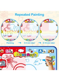Jasonwell Aqua Water Doodle Mat 48 X 36 Inches Large Magic Drawing Doodling Mat Coloring Mat Educational Toys Christmas Birthday Gifts For Kids Toddler Boys Girls Age 2 3 4 5 6 7 8 Year Old (Galaxy)  - Image 2