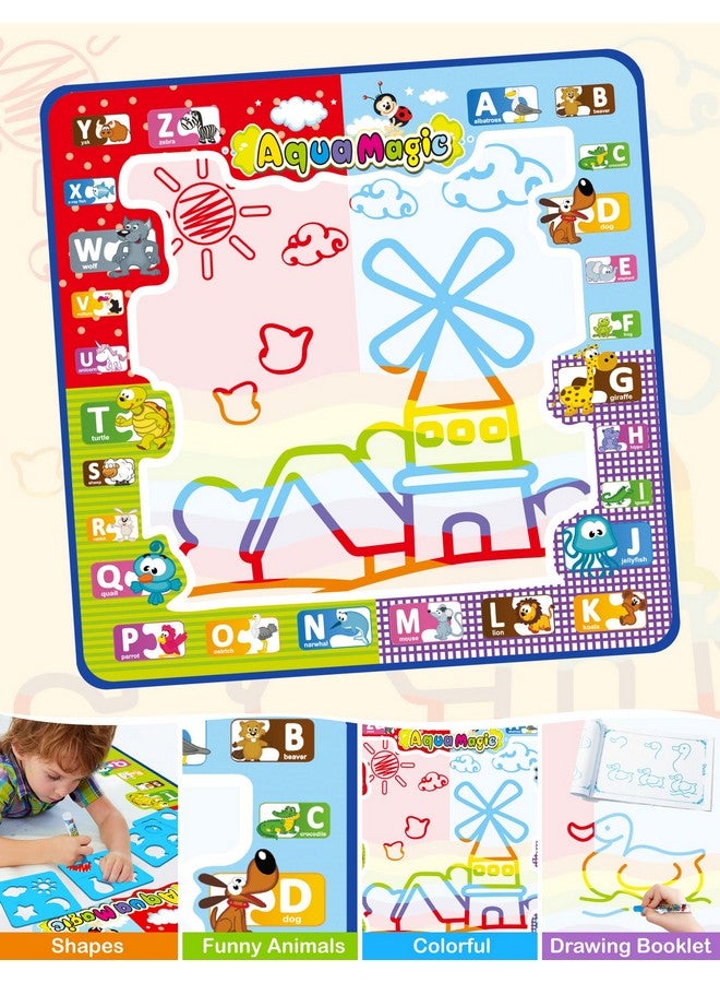 Jasonwell Aqua Water Doodle Mat 48 X 36 Inches Large Magic Drawing Doodling Mat Coloring Mat Educational Toys Christmas Birthday Gifts For Kids Toddler Boys Girls Age 2 3 4 5 6 7 8 Year Old (Galaxy) - Image 3