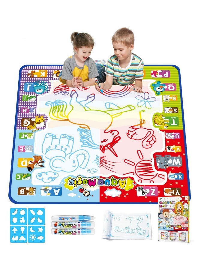 Jasonwell Aqua Water Doodle Mat 48 X 36 Inches Large Magic Drawing Doodling Mat Coloring Mat Educational Toys Christmas Birthday Gifts For Kids Toddler Boys Girls Age 2 3 4 5 6 7 8 Year Old (Galaxy) - Image 1