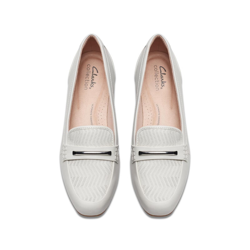 Clarks Collection Women's Juliet Aster, Off White Leather, 5 Medium US - Image 2