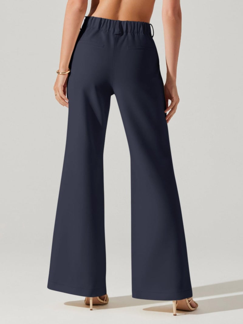 NIMIN Pants for Women Business Casual Flared Leg Work Dressy Trousers High Waisted Bootcut Office Slacks 2026 Fashion Outfits with Pockets Navy Blue Medium - Image 5
