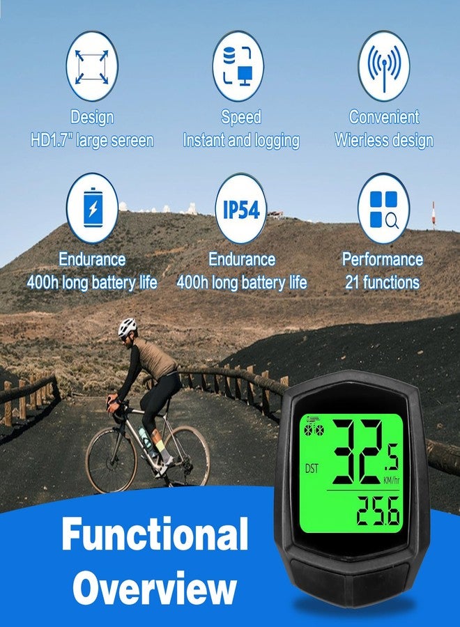 DonDofla 2026 New Bike Computer and Bike Odometer Wireless MPH KM/H Bicycle Speedometer with Automatic Wake-Up Cycling Speed Tracker Display & Single Mileage & Multi-Functions & Calories Statistics Accessories - Image 2