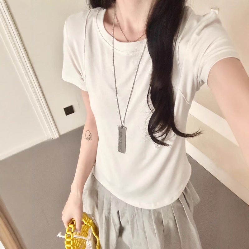 Women's Tencel Wool Blend Short Sleeve T-Shirt - Image 1