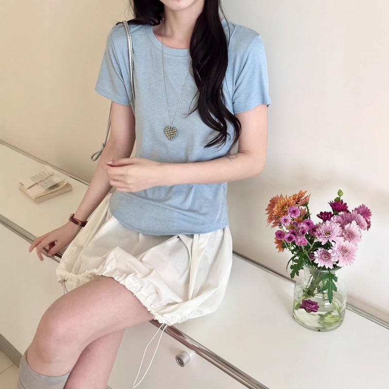 Women's Tencel Wool Blend Short Sleeve T-Shirt - Image 4