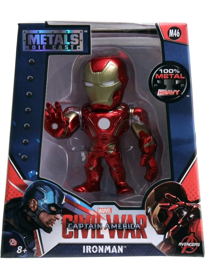 JADA تمثال جادا مارفل أفنجرز كابتن أمريكا: حرب أهلية آيرون مان المصنوع من المعدن (10.16 سم) - Image 1