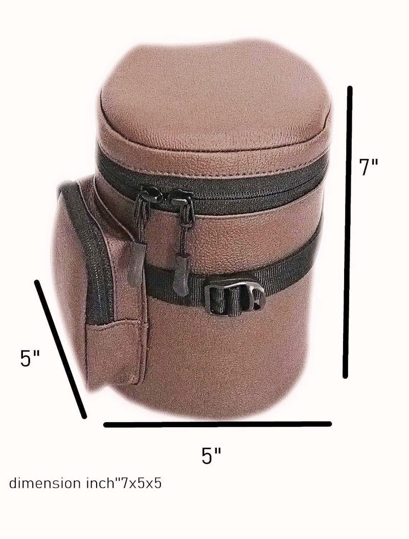 MVPRO Synthetic Lens Bag 7 Inch Side Pouch, Easy To Carry (Brown) - Image 2