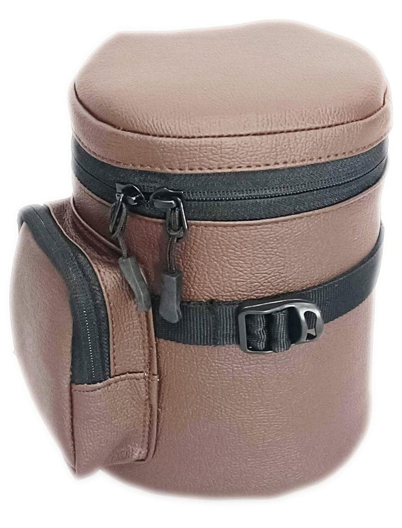 MVPRO Synthetic Lens Bag 7 Inch Side Pouch, Easy To Carry (Brown) - Image 1
