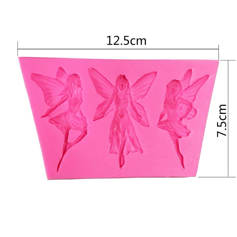 Seedomes 1pc Lovely Three Fairies Angle Shape Silicone Mold for DIY Candy Soap Mould Crystal Jelly Shots Pudding Desserts Gum Paste Chocolate Fondant Mold Cupcake Cake Topper Decoration Handmade Ice Cream - Image 2