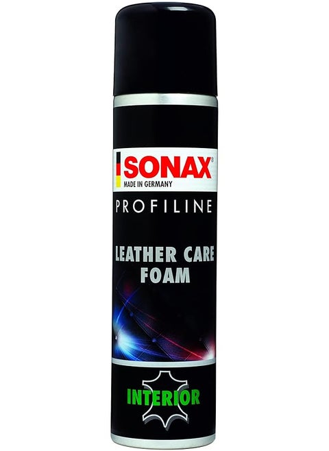 Sonax Profiline Leather Care Foam (400 ML) - Silicone-Free Cleaning And Care Foam For Smooth Leather: Removes Dirt, Restores The Colours. With Real Beeswax | Item No. 02893000