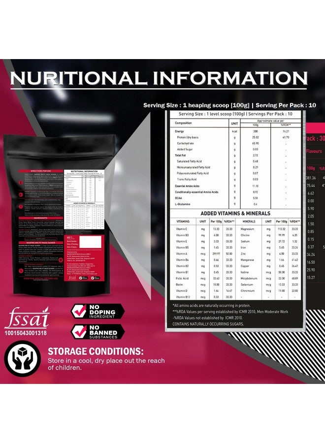 Nakpro MR. FIT Super Fast Weight Gainers/Mass Gainers (1 Kg, Chocolate Cream) - Image 3