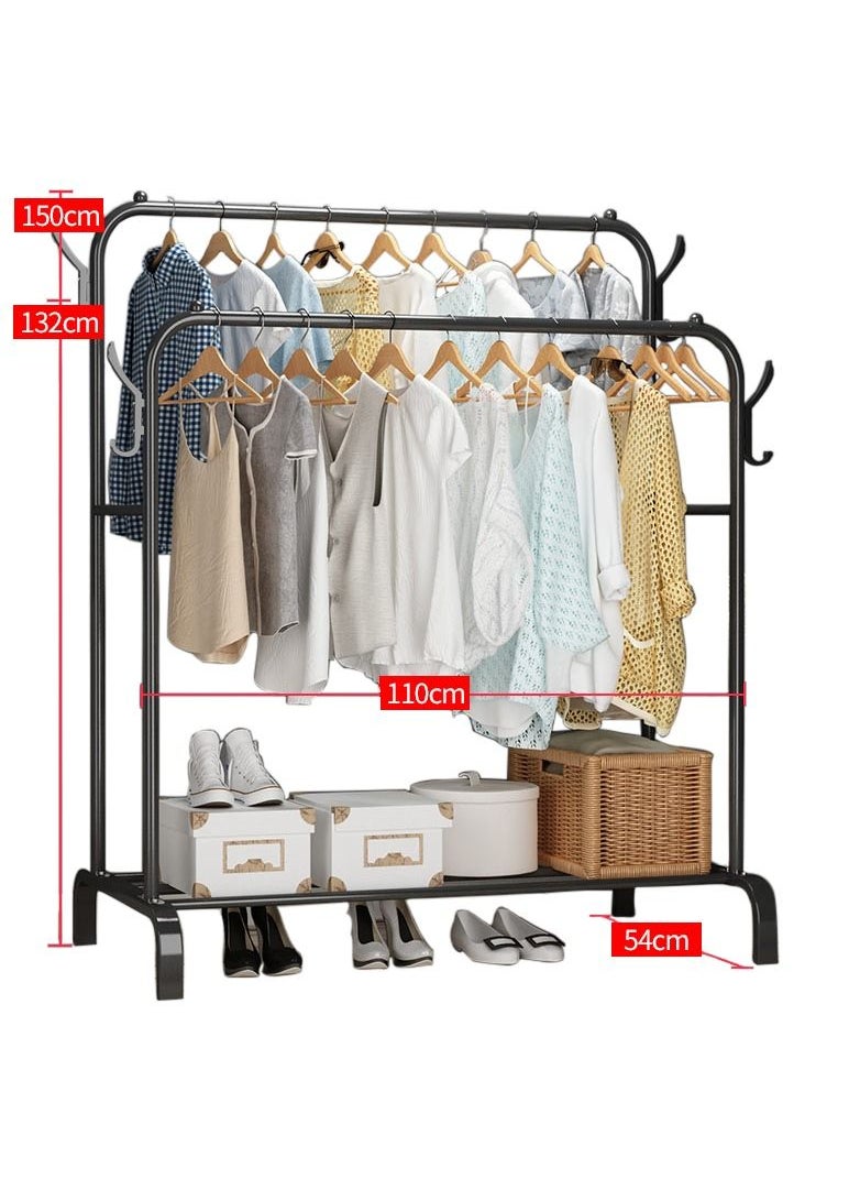 MTL Clothes Organizer And Metal Stand Black 110*54*150cm  - Image 2