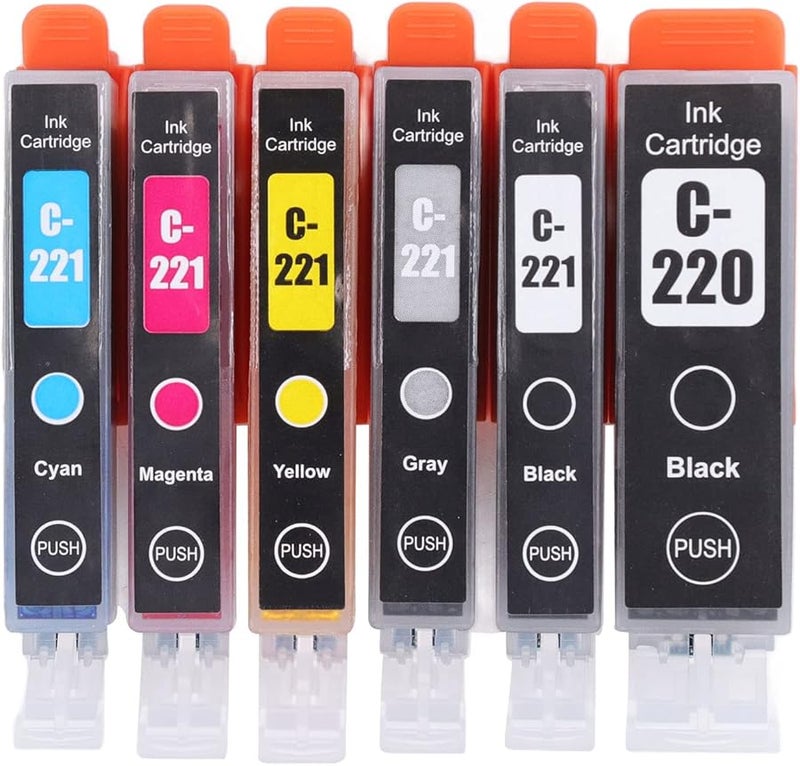 Ink Cartridge Replacement Set 6 Colors High Page Yield for Wireless Printers - Image 1