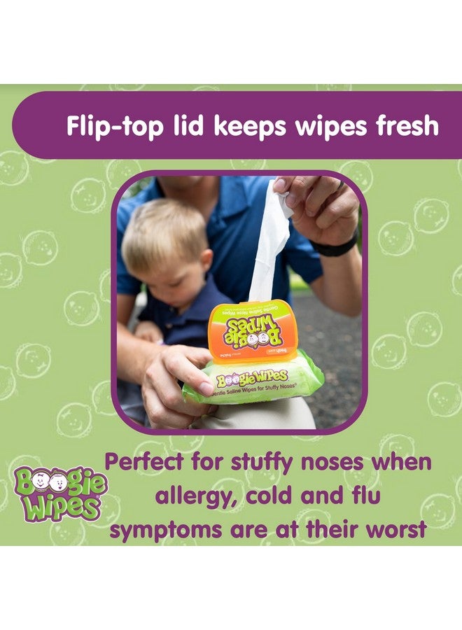 Boogie Saline Nose Wipes by Boogie, for Baby & Kids, Face, Hand & Body, FSA/HSA Eligible, Made with Vitamin E, Aloe, and Natural Saline, Fresh Scent, 90 Count (Pack of 1) - Image 4
