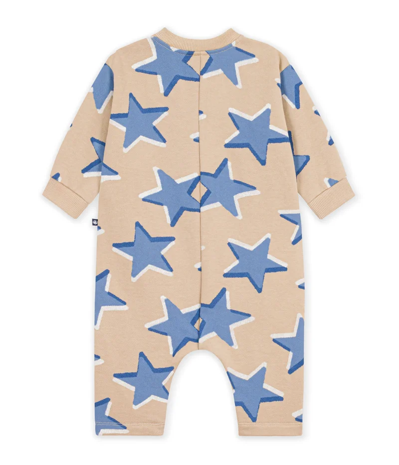 Petit Bateau Babies' Long Jumpsuit In Cotton With A Star Print