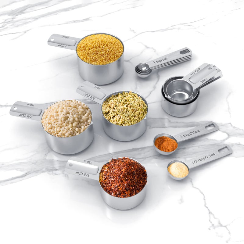 TILUCK Stainless Steel Measuring Cups & Spoons Set, Cups and Spoons,Kitchen Gadgets for Cooking & Baking (XX-Large) - Image 5