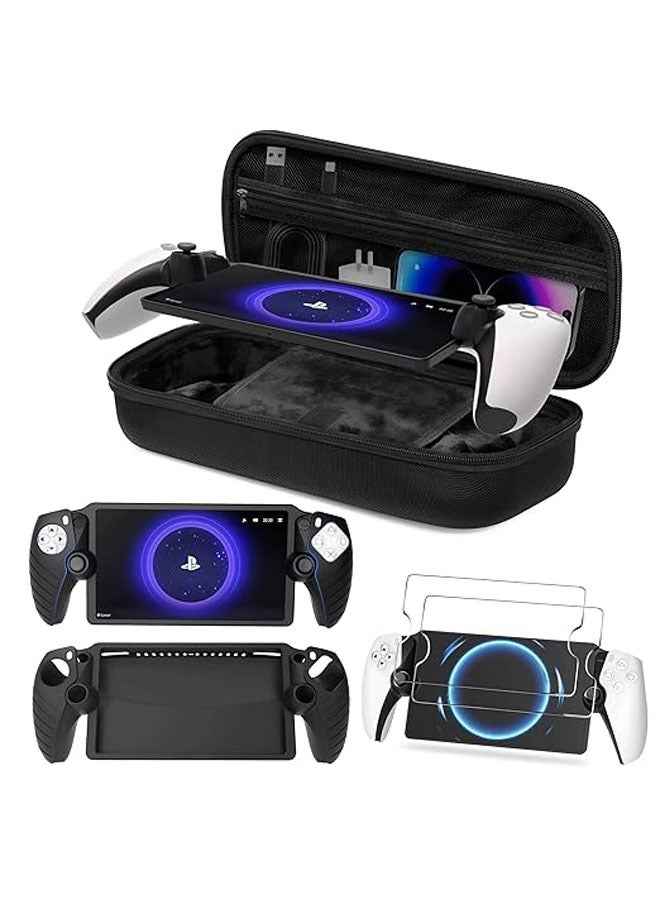 General The 3-in-1 accessory set is compatible with Playstation Portal, EVA carrying case for PS5 Portal, soft silicone case, 2-pack screen protector, Ps Portal accessory  - Image 1