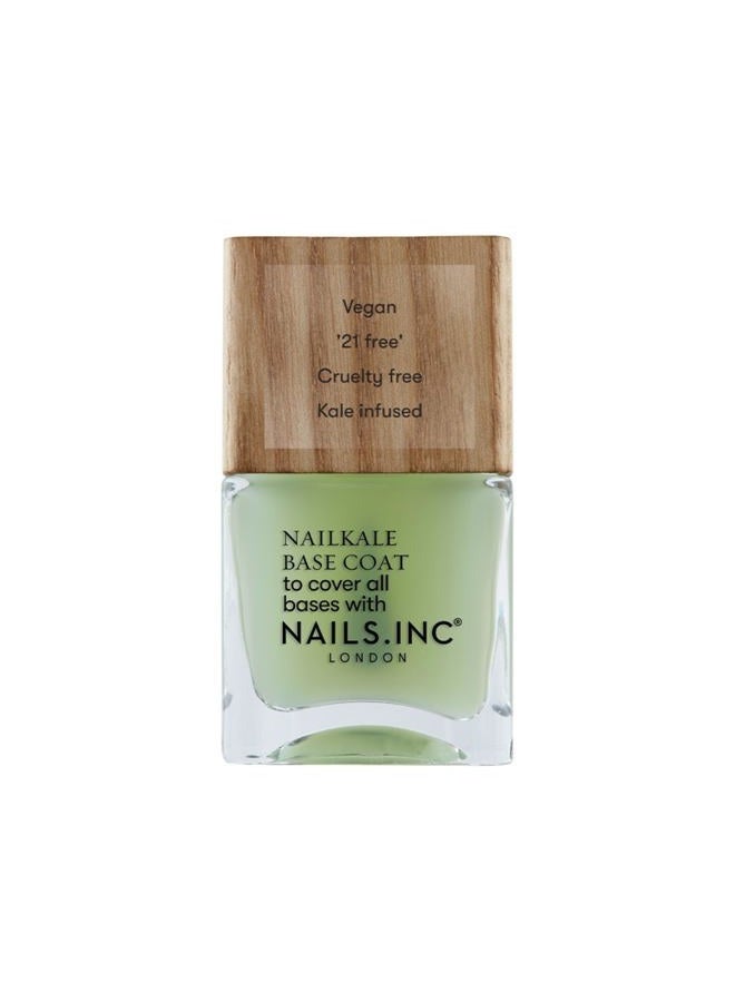 Nails Inc Plant Power NailKale Base Coat – Vegan, Plant-Based, Strengthening Nail Treatment for Hydrated, Healthy Nails – Anti-Breakage, High-Gloss Finish, Clear Nail Polish, 0.47 fl oz - Image 1