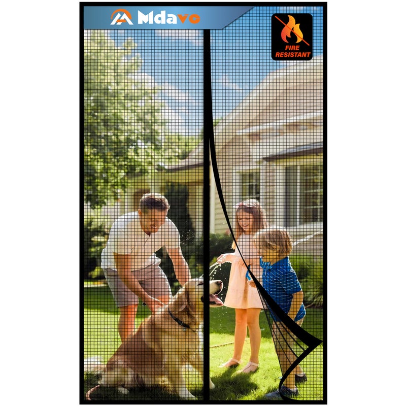 Mdavo Magnetic Screen Doorï¼ŒFiberglass Screen Door Meshï¼ŒKeep Bugs Out, Heavy-Duty Mesh Curtain,Pet and Kid Friendly, Works with Front Doors, Sliding Doorsï¼ˆ36x80 Inch Fiberglass - Image 1