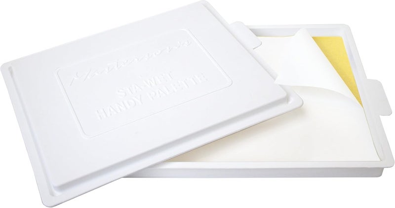 Masterson Sta-Wet Handy Palette - Airtight Paint Palette for Keeping Acrylics Fresh, 8.5 x 7 Inches, Made in USA - Image 2