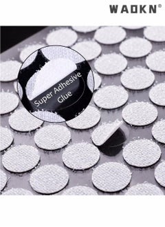 WAOKN Self Adhesive Dots, Tapes Sticky Back Coins Dots with Hook and Loop Velcro Round Pads, 20mm Diameter Strong Waterproof Round Dot, Dots with Adhesive for Home Office School 300Pcs (150 Pairs)  - Image 2