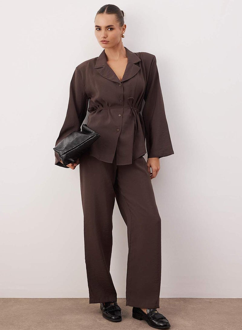 trendyol Brown Thin Unlined Woven Shirt Jacket Twoaw26Bc00058 - Image 2