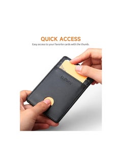 Buffway Buffway Mens RFID Blocking Slim Bifold Wallet Minimalist Leather Small Wallets for Men with Cash Pocket and Card Holder Slots  - Image 2