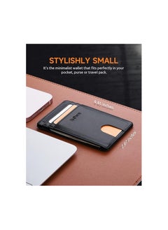 Buffway Buffway Mens RFID Blocking Slim Bifold Wallet Minimalist Leather Small Wallets for Men with Cash Pocket and Card Holder Slots  - Image 3