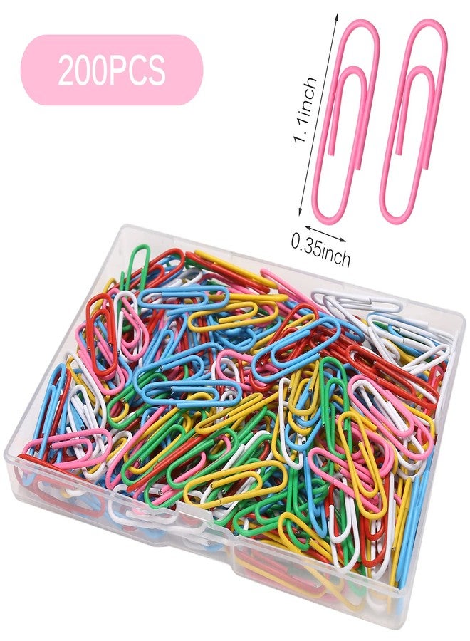 Elisel Colored Paper Clips, 200pcs Medium Size (1.3 inch), Durable and Rustproof, Great for Office, School and Personal Use (Multicolour) - Image 2