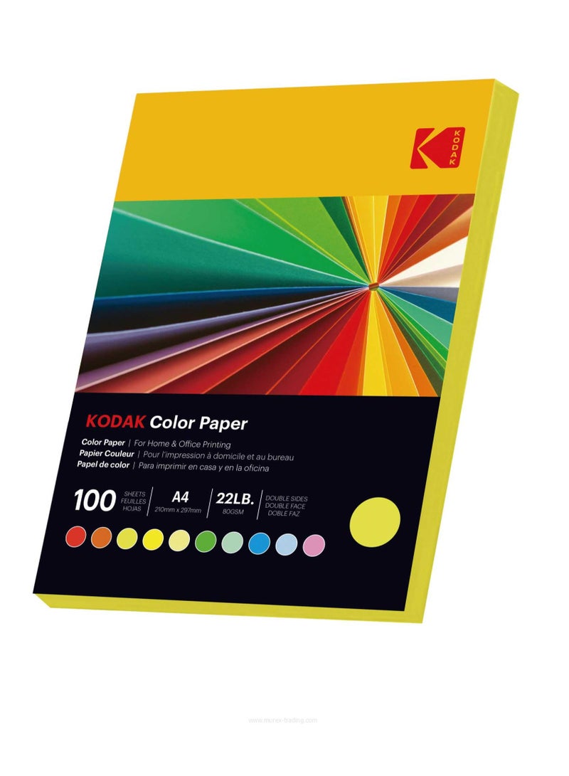 Kodak COLOR PAPER 100 SHEETS A4 80GSM (BRIGHT BLUE) - Image 1