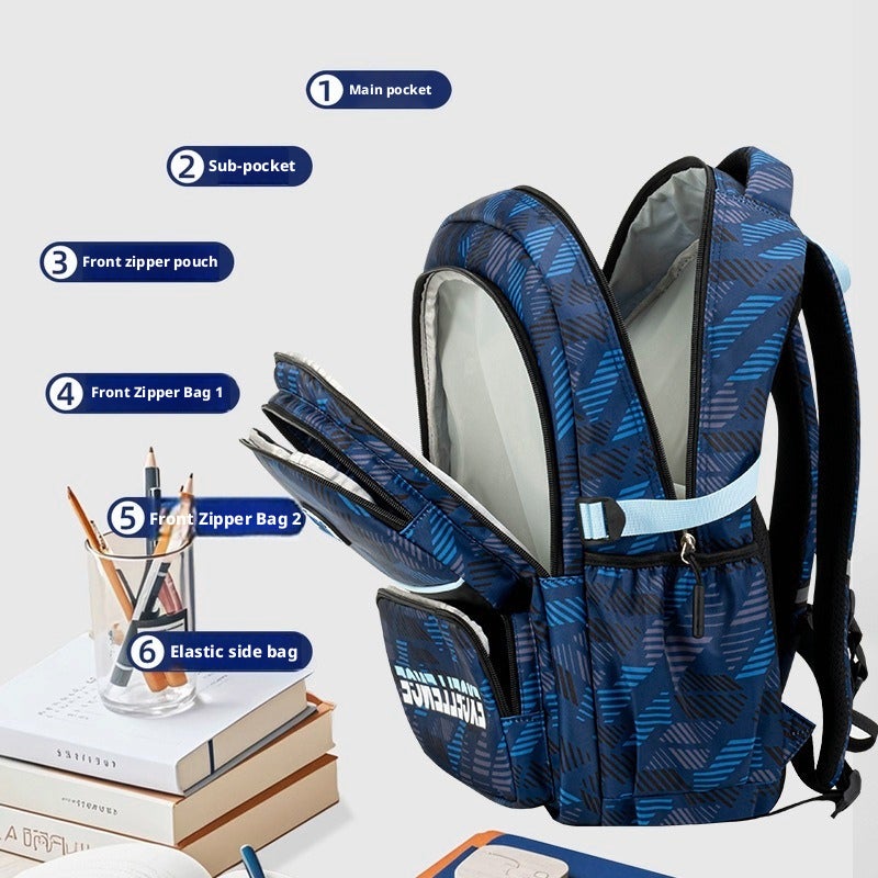 Zhimabao Unisex Backpack for Middle and High School Students, Large Capacity and Ergonomic - Image 4