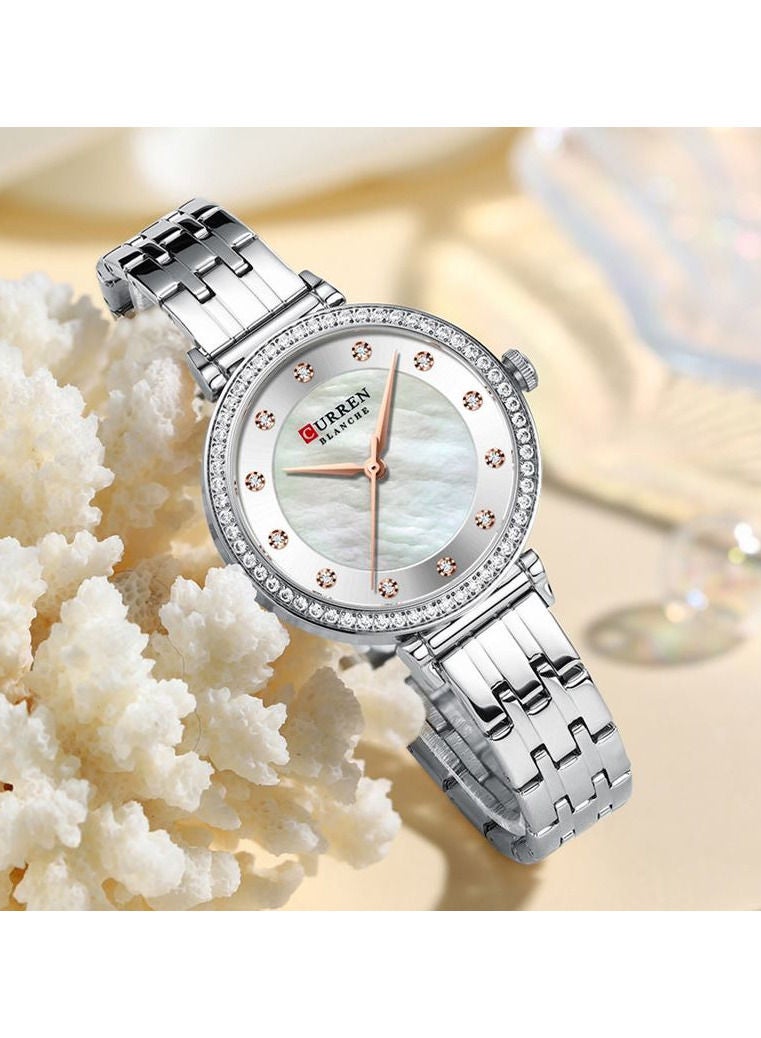 CURREN CURREN Fashion Women Watch Top Brand Luxury Lady Girl Wristwatch SILVER Stainless Steel Bracelet Classic Female Clock 9087 - Image 2