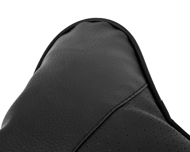 DS.DISTINCTIVE STYLE DS. DISTINCTIVE STYLE Car Neck Pillow 2 Pieces PU Leather Travel Pillow for Head Rest Neck Support for Car Seat (Black with Buckle) - Image 4
