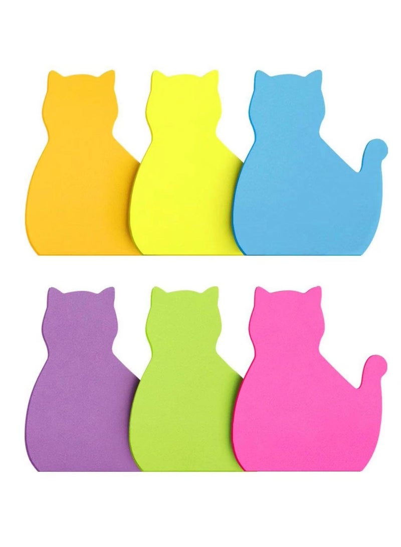 عام لطيف القط ملصقا ، 2 حزمة 6 ملصقات القط لطيف مشرق اللون ( 6 لون الشكل 1 ) - Image 1