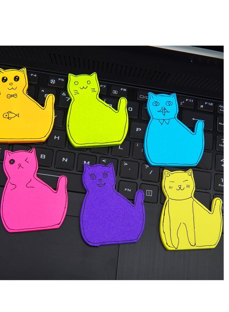 عام لطيف القط ملصقا ، 2 حزمة 6 ملصقات القط لطيف مشرق اللون ( 6 لون الشكل 1 ) - Image 5