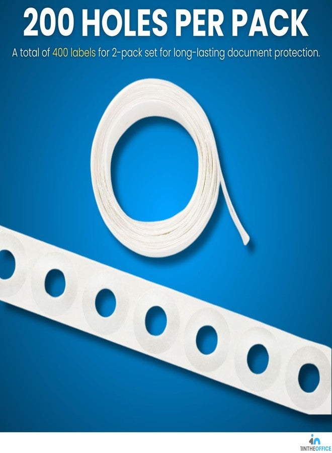 1InTheOffice Hole Reinforcement Stickers, Hole Punch, Clear Hole, Page Reinforcement Labels, 200/Pack, 2 Pack - Image 3