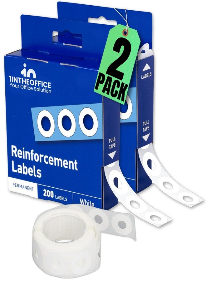1InTheOffice Hole Reinforcement Stickers, Hole Punch, Clear Hole, Page Reinforcement Labels, 200/Pack, 2 Pack - Image 1