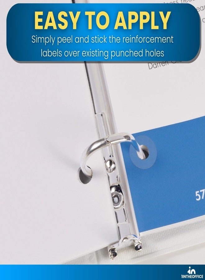 1InTheOffice Hole Reinforcement Stickers, Hole Punch, Clear Hole, Page Reinforcement Labels, 200/Pack, 2 Pack - Image 5