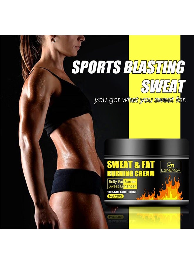 LANEMAY Sweat & Fat Burning Cream, Hot Cream Cellulite and Fat Burner, Sweat Fat Burning Gel, Slimming Waist, Belly and Slimming Cream 120g - Image 2