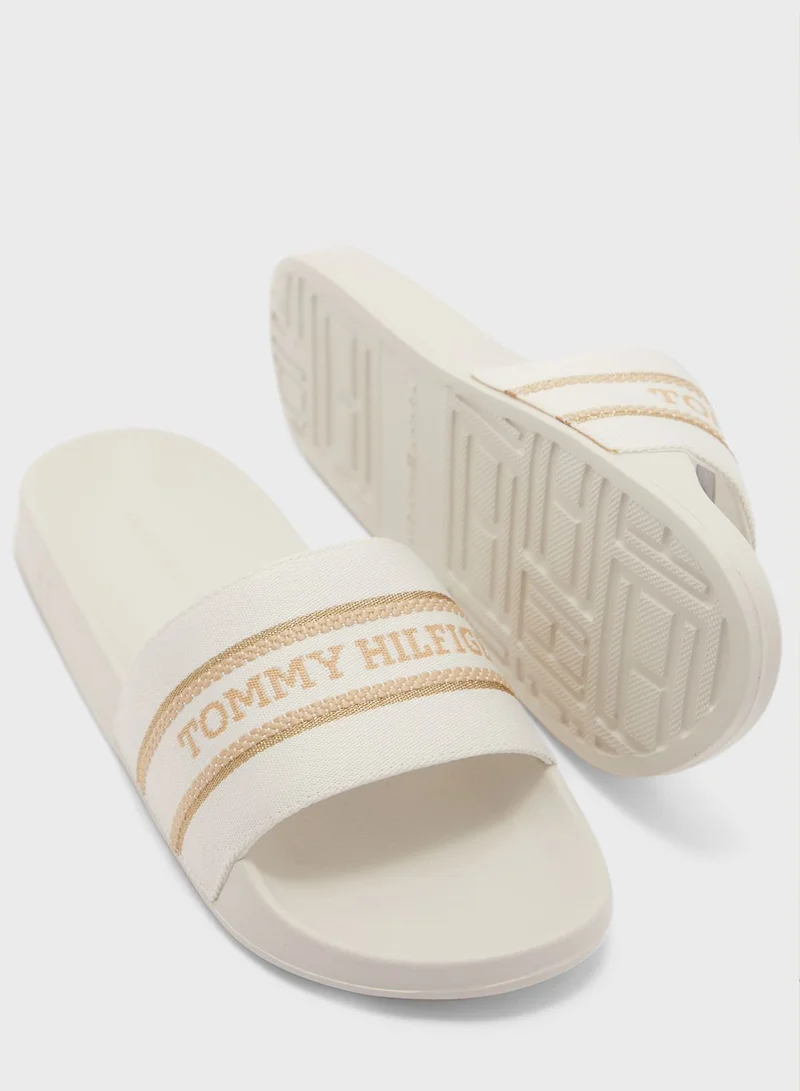 TOMMY HILFIGER Poolslide With Webbing Filp Flops