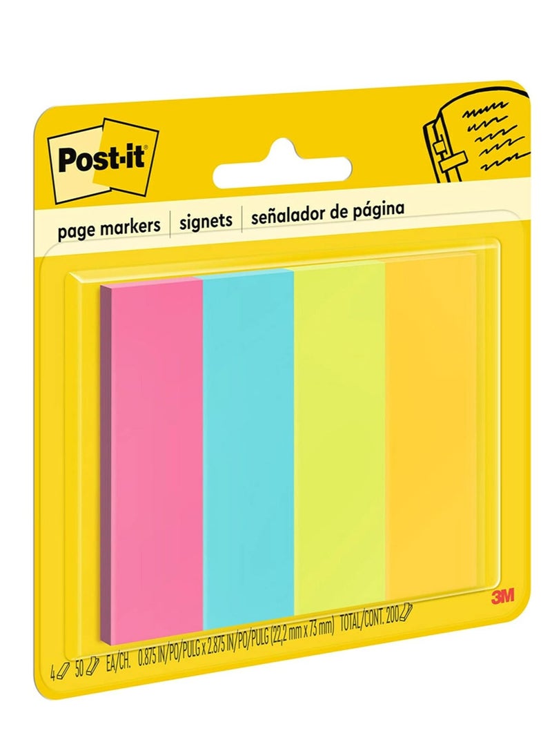 Post It 200-Piece Post-It Page Markers 22.2x73mm Size Multicolour - Image 2