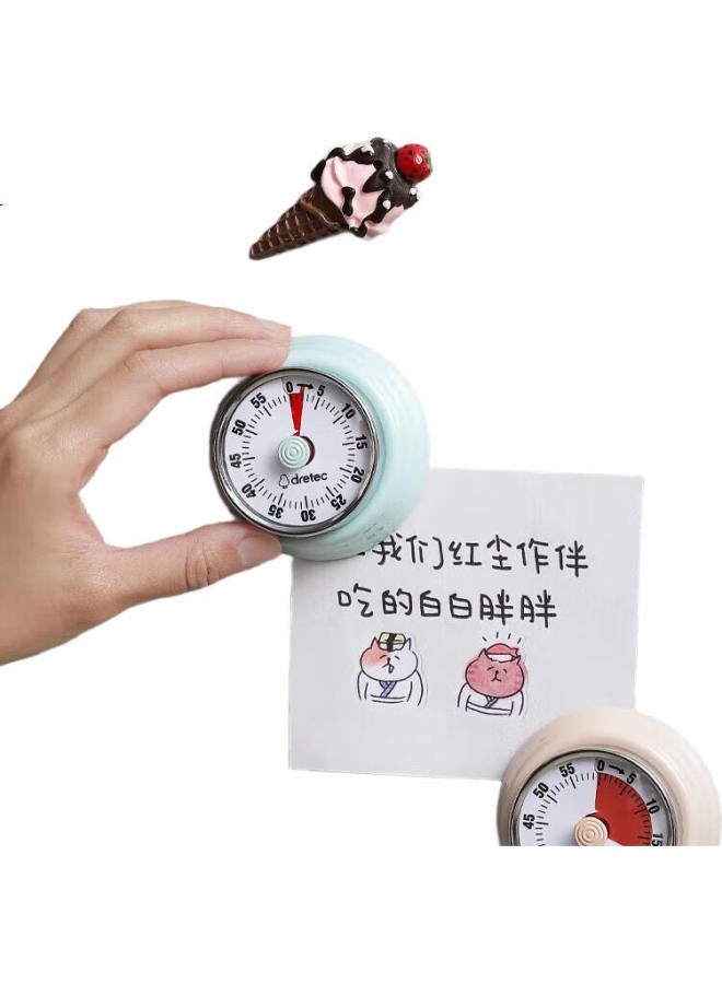 dretec Timer, Kitchen Timer, Mechanical Refrigerator Timer, Clock, Alarm, Reminder, Bright Red - Image 2