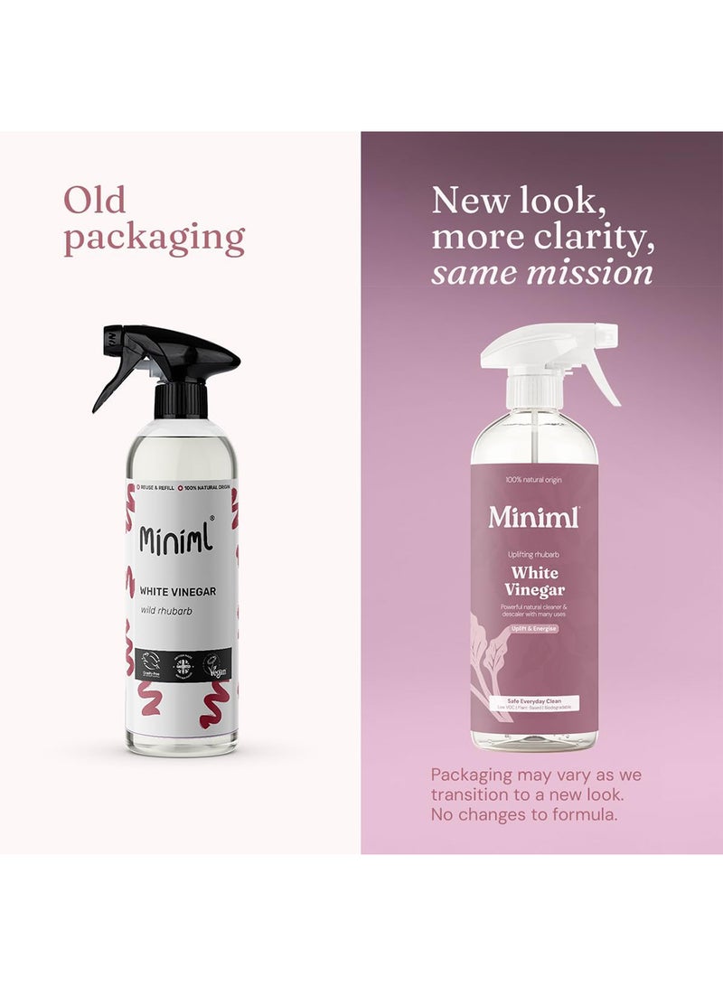 Miniml White Vinegar Cleaning Spray Wild Rhubarb Scented 750ml - All Natural Multi-Surface and Multi-Purpose Cleaner, Limescale Remover, Laundry Softener and More - 100 percent Vegan and Cruelty Free - Image 2